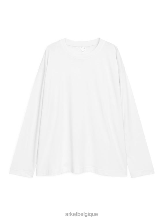 ARKET t-shirt oversize en coton pima femmes blanc T46DR386 vêtements