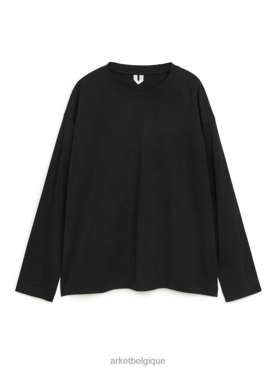 ARKET t-shirt oversize en coton pima femmes noir T46DR388 vêtements