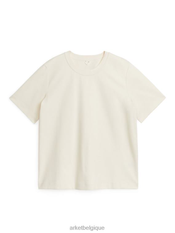 ARKET t-shirt épais femmes blanc cassé T46DR316 vêtements