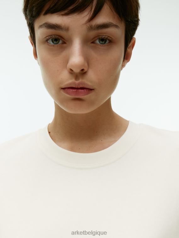 ARKET t-shirt épais femmes blanc cassé T46DR316 vêtements