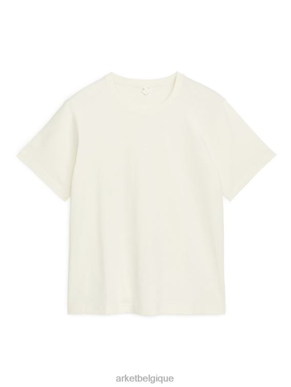 ARKET t-shirt épais femmes blanc cassé T46DR996 vêtements