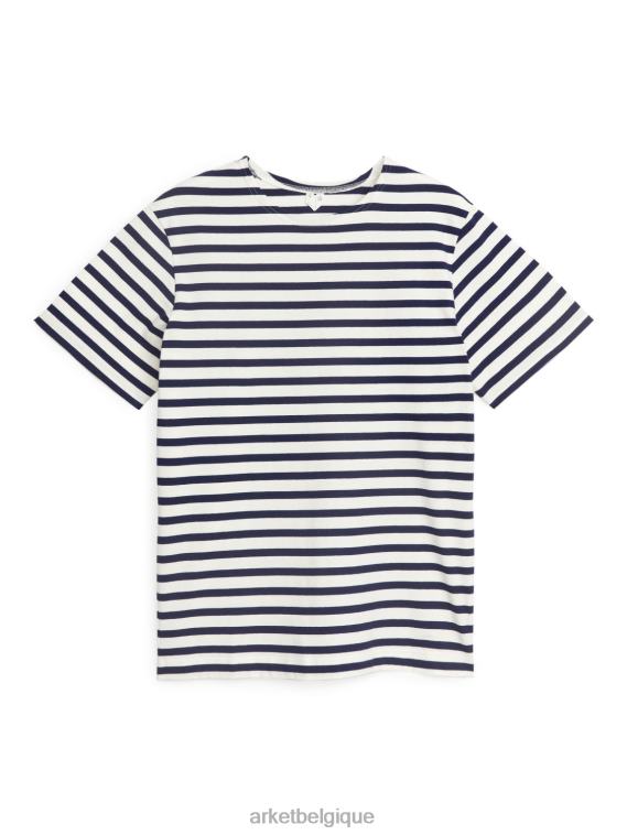 ARKET t-shirt épais femmes bleu foncé/blanc T46DR1001 vêtements