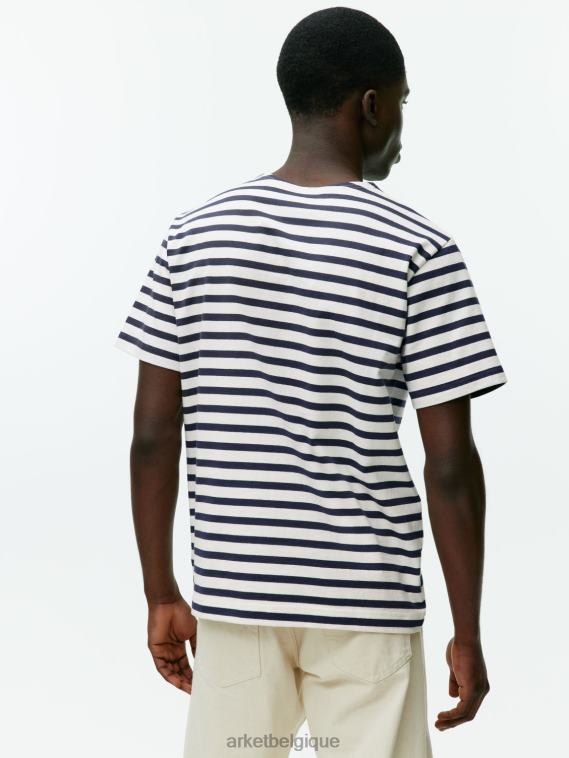 ARKET t-shirt épais femmes bleu foncé/blanc T46DR1001 vêtements