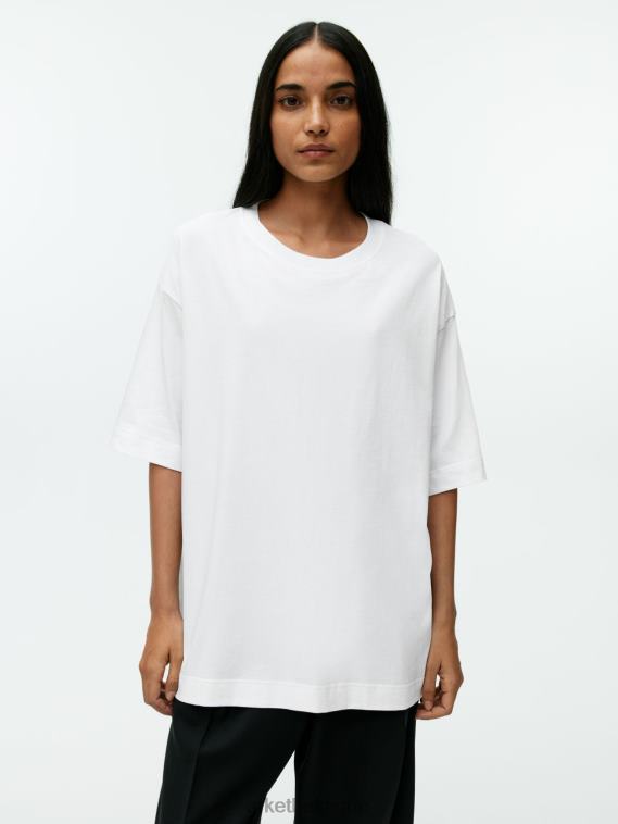 ARKET t-shirt surdimensionné femmes blanc T46DR390 vêtements