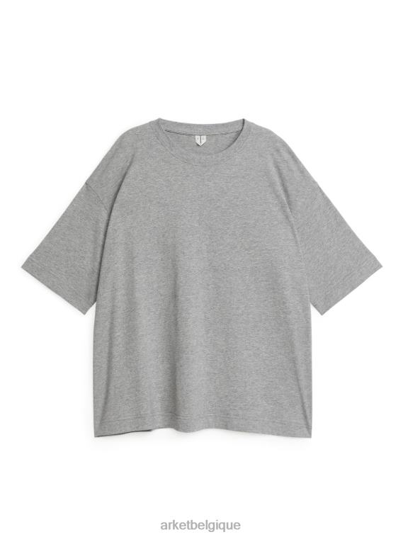 ARKET t-shirt surdimensionné femmes gris mélangé T46DR276 vêtements