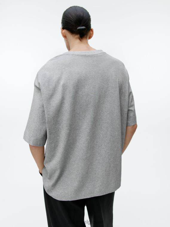 ARKET t-shirt surdimensionné femmes gris mélangé T46DR276 vêtements