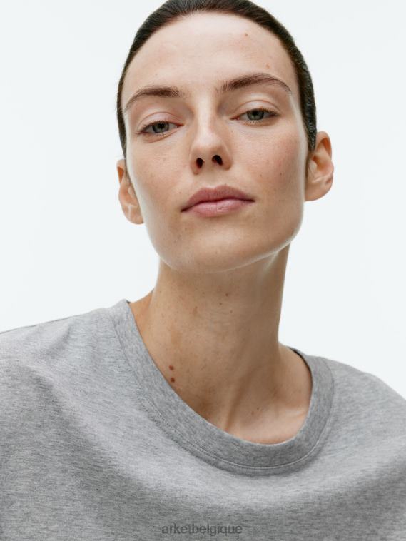 ARKET t-shirt surdimensionné femmes gris mélangé T46DR276 vêtements