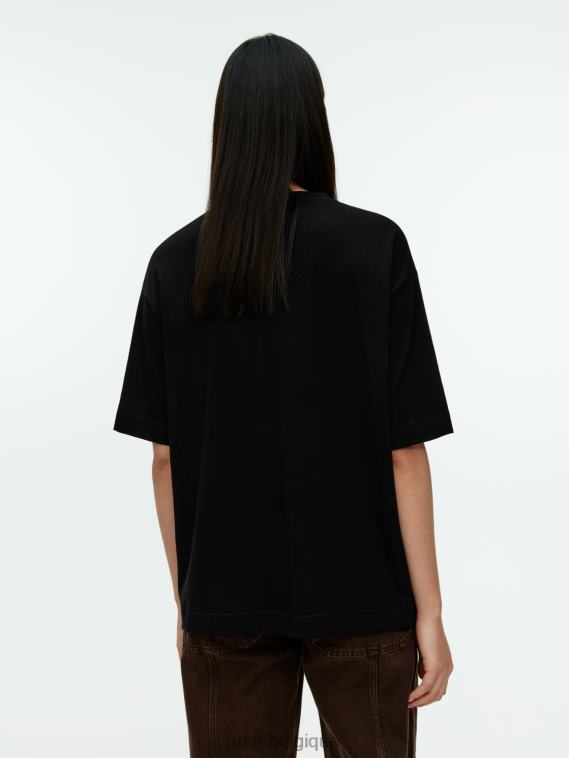 ARKET t-shirt surdimensionné femmes noir T46DR389 vêtements