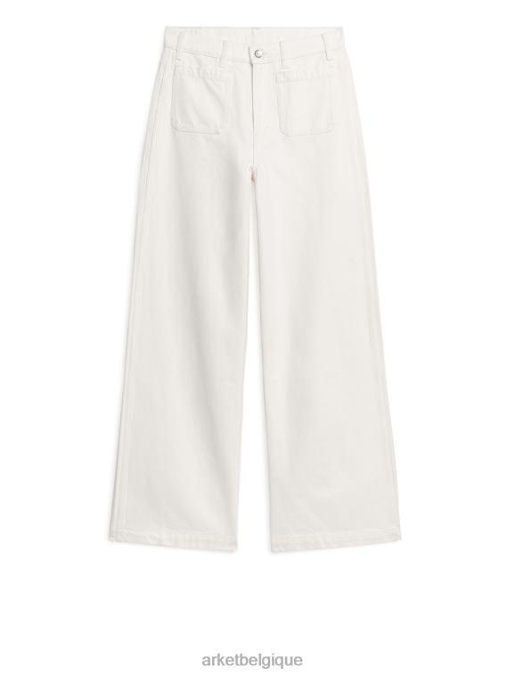 ARKET jean lupin évasé femmes blanc T46DR143 vêtements