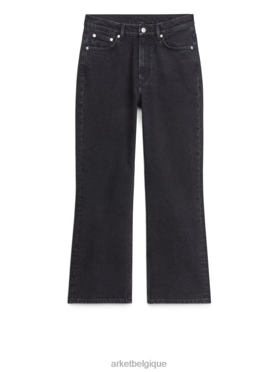 ARKET jean stretch raccourci évasé fougère femmes ancien noir T46DR146 vêtements