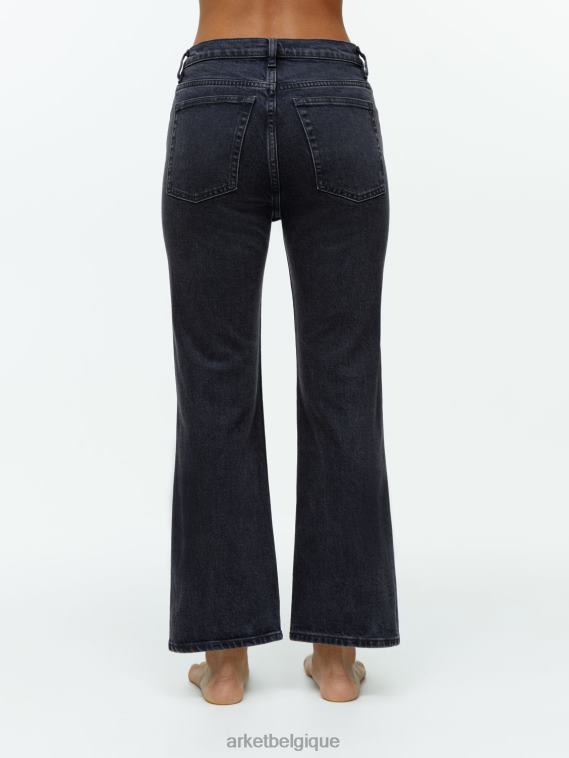 ARKET jean stretch raccourci évasé fougère femmes ancien noir T46DR146 vêtements