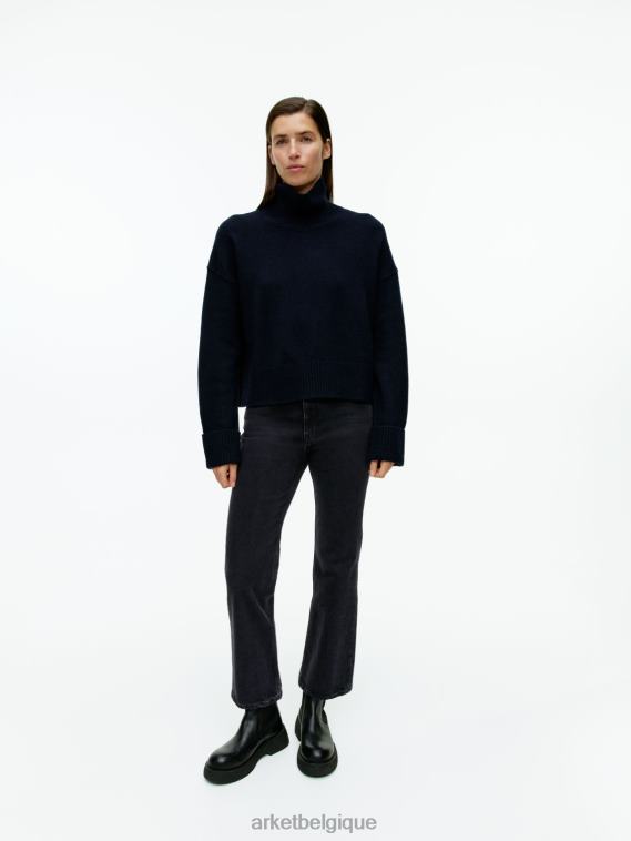 ARKET jean stretch raccourci évasé fougère femmes ancien noir T46DR146 vêtements