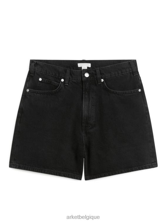 ARKET short en jean taille haute femmes noir T46DR153 vêtements