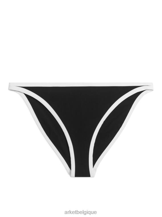 ARKET bas de bikini à bordure contrastante femmes noir blanc T46DR607 vêtements