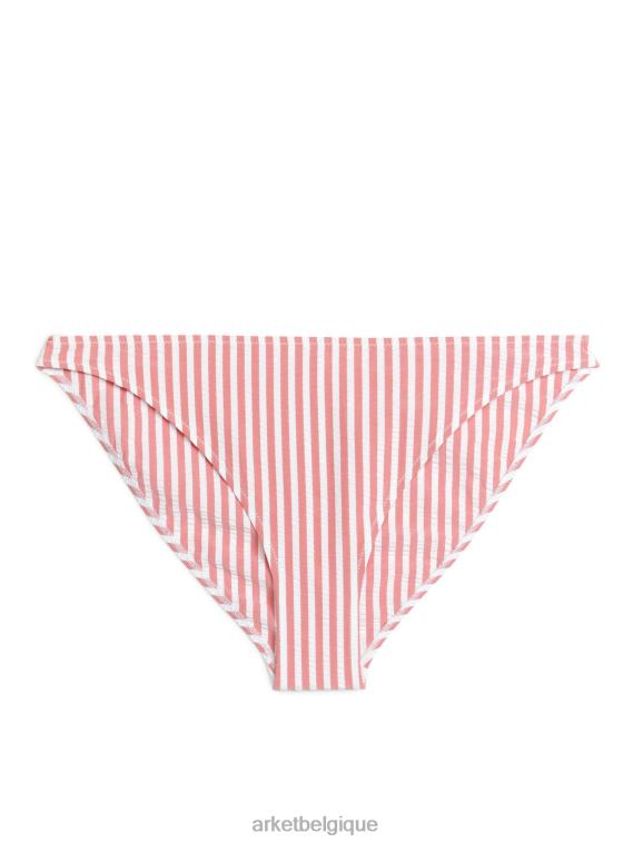 ARKET bas de bikini en seersucker femmes rouge blanc T46DR601 vêtements