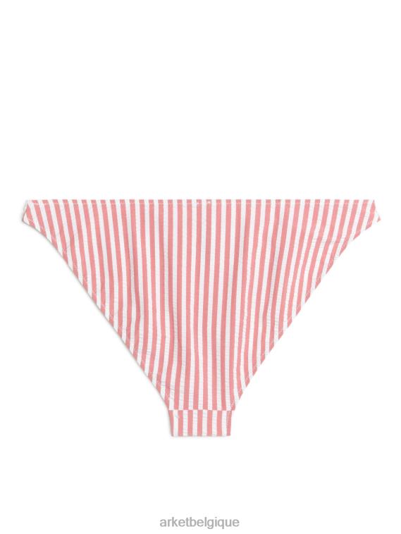 ARKET bas de bikini en seersucker femmes rouge blanc T46DR601 vêtements