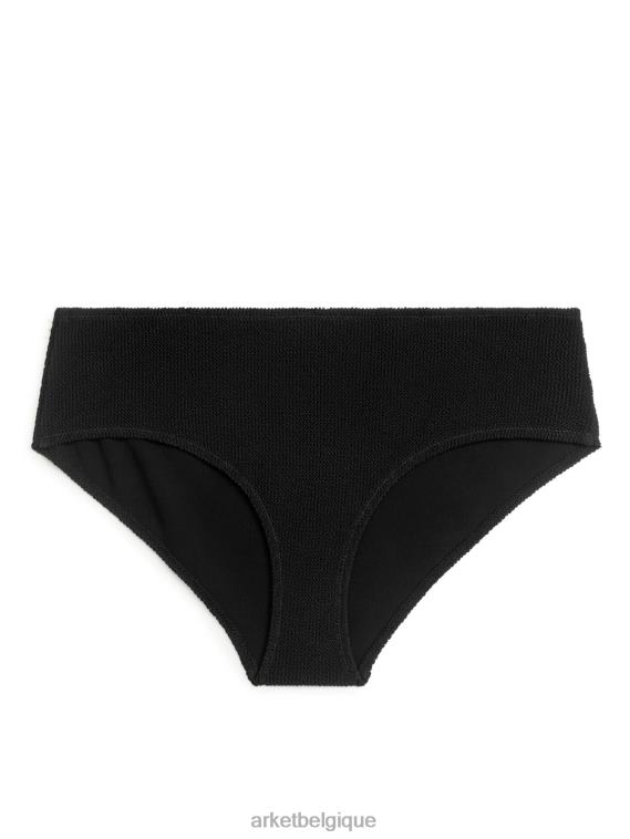ARKET bas de bikini froissé taille basse femmes noir T46DR626 vêtements