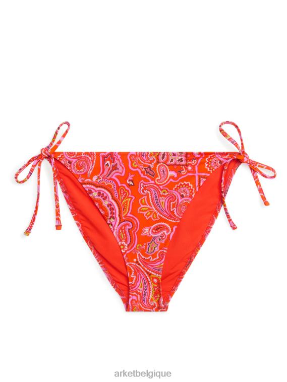 ARKET bas de bikini tanga à nouer femmes orange/cachemire T46DR604 vêtements