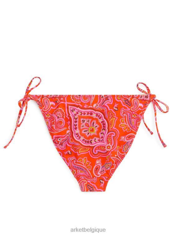 ARKET bas de bikini tanga à nouer femmes orange/cachemire T46DR604 vêtements