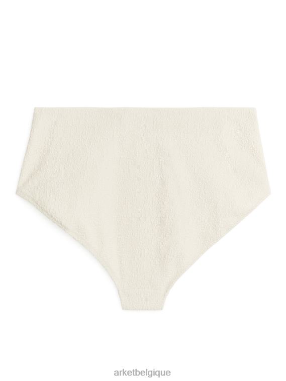 ARKET bas de bikini texturé taille haute femmes blanc cassé T46DR614 vêtements