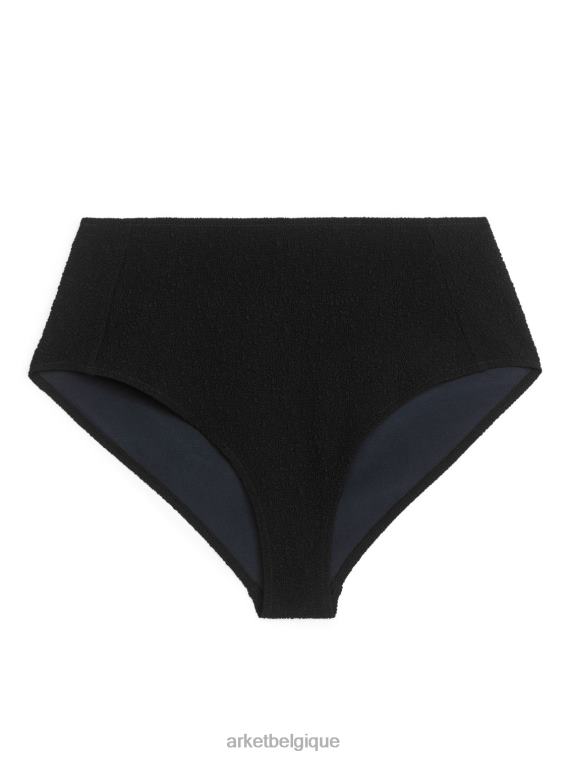 ARKET bas de bikini texturé taille haute femmes noir T46DR623 vêtements