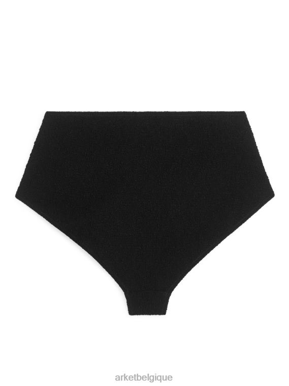 ARKET bas de bikini texturé taille haute femmes noir T46DR623 vêtements