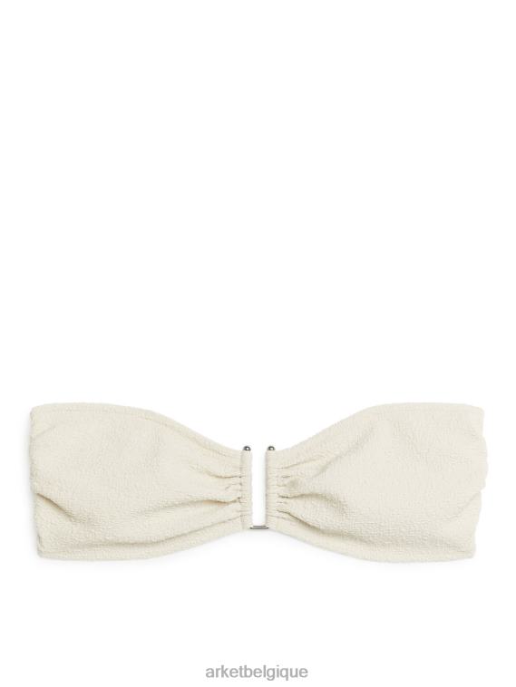 ARKET haut de bikini bandeau texturé femmes blanc cassé T46DR613 vêtements