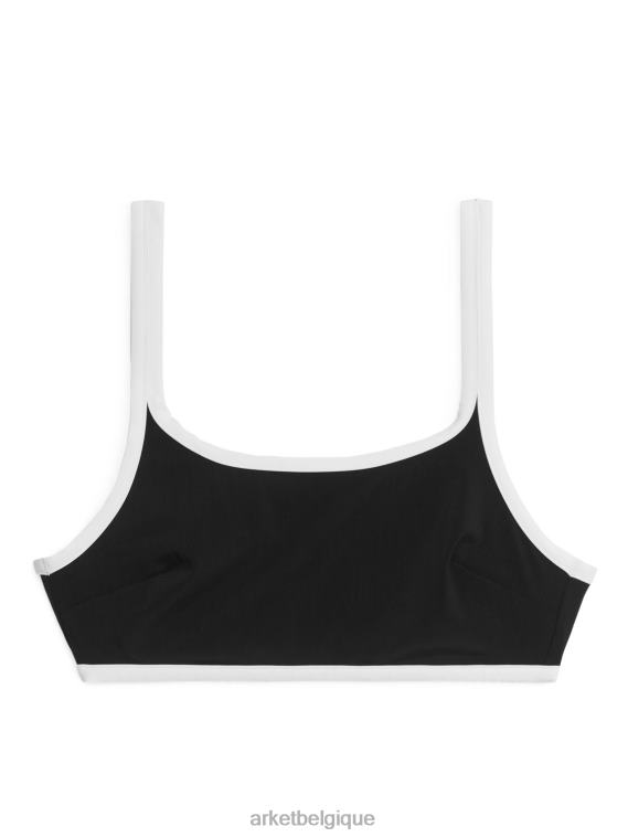 ARKET haut de bikini contrasté femmes noir blanc T46DR608 vêtements