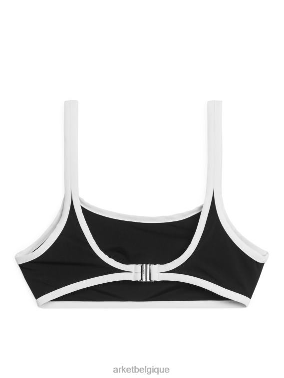 ARKET haut de bikini contrasté femmes noir blanc T46DR608 vêtements