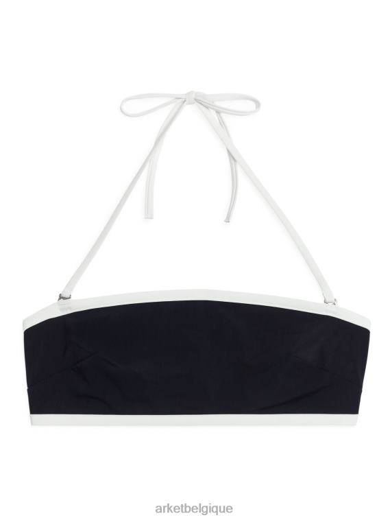 ARKET haut de bikini dos nu femmes noir blanc T46DR602 vêtements