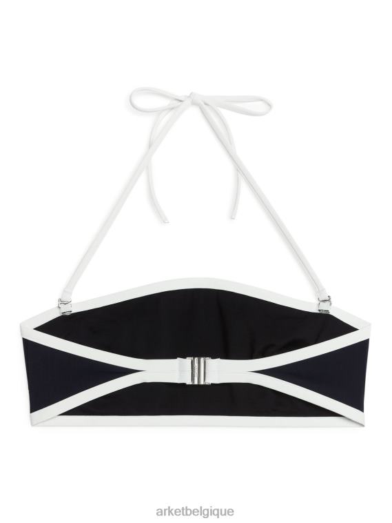ARKET haut de bikini dos nu femmes noir blanc T46DR602 vêtements