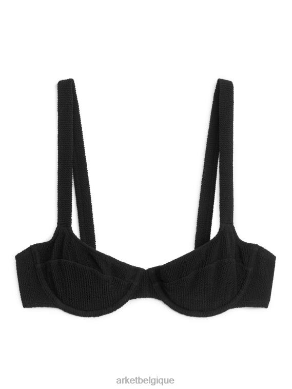 ARKET haut de bikini froissé à armatures femmes noir T46DR594 vêtements