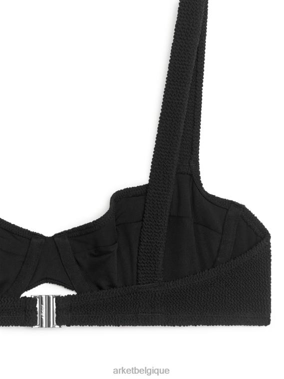 ARKET haut de bikini froissé à armatures femmes noir T46DR594 vêtements