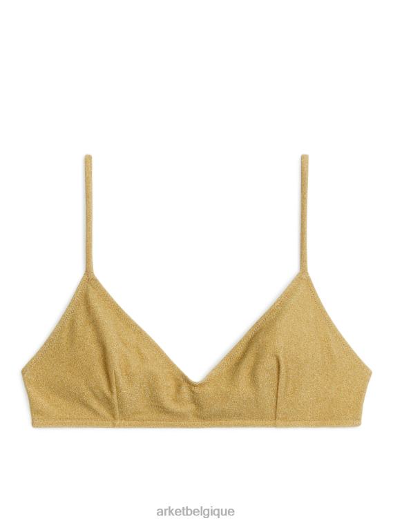ARKET haut de bikini pailleté femmes or T46DR616 vêtements