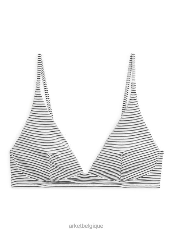 ARKET haut de bikini rayé femmes blanc bleu T46DR625 vêtements