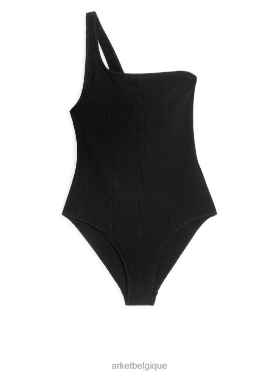 ARKET maillot de bain asymétrique froissé femmes noir T46DR585 vêtements