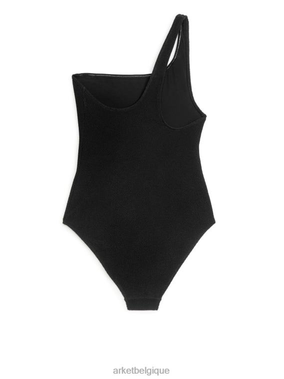 ARKET maillot de bain asymétrique froissé femmes noir T46DR585 vêtements