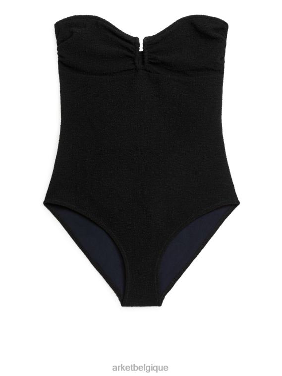 ARKET maillot de bain bandeau texturé femmes noir T46DR624 vêtements