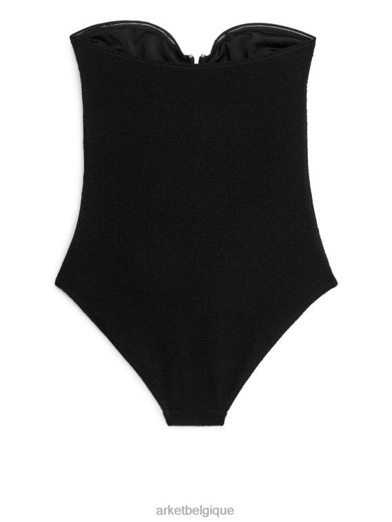 ARKET maillot de bain bandeau texturé femmes noir T46DR624 vêtements
