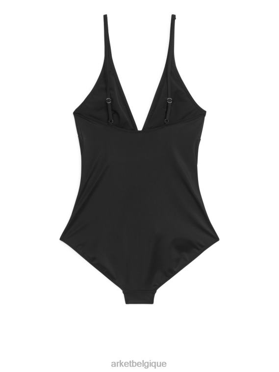 ARKET maillot de bain à col en V femmes noir T46DR592 vêtements