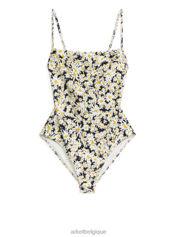 ARKET maillot de bain à encolure carrée femmes bleu/blanc/jaune T46DR583 vêtements