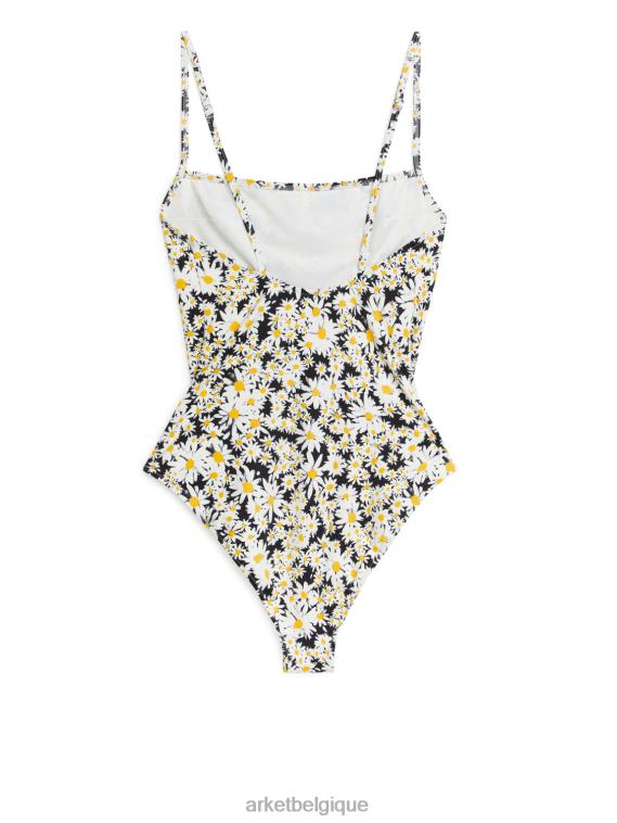ARKET maillot de bain à encolure carrée femmes bleu/blanc/jaune T46DR583 vêtements