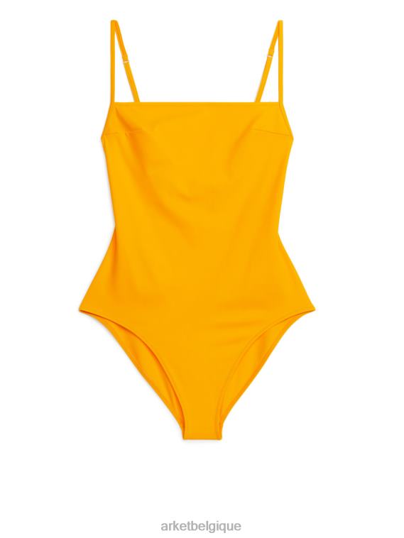 ARKET maillot de bain à encolure carrée femmes jaune foncé T46DR599 vêtements