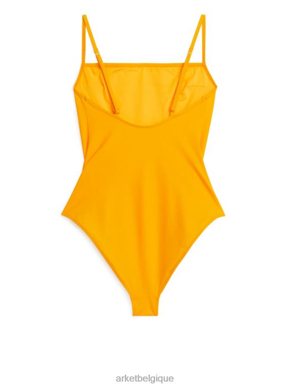 ARKET maillot de bain à encolure carrée femmes jaune foncé T46DR599 vêtements