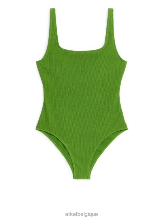 ARKET maillot de bain froissé à encolure carrée femmes vert T46DR598 vêtements