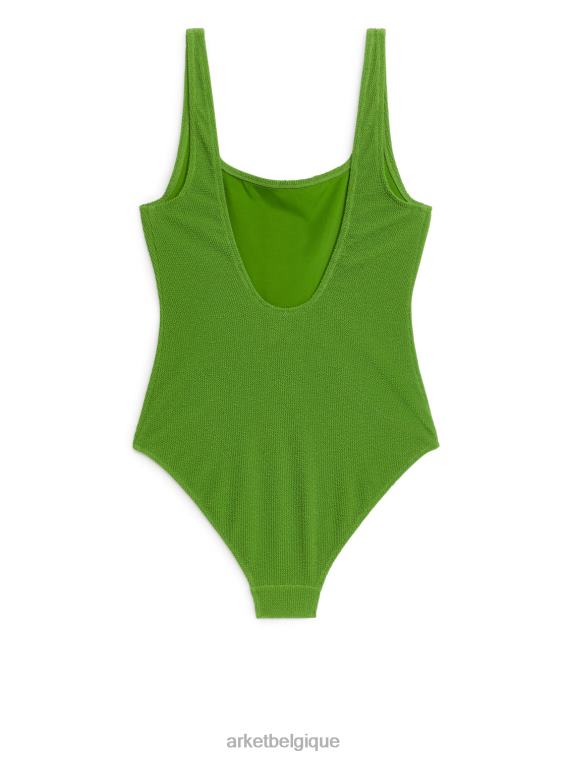 ARKET maillot de bain froissé à encolure carrée femmes vert T46DR598 vêtements