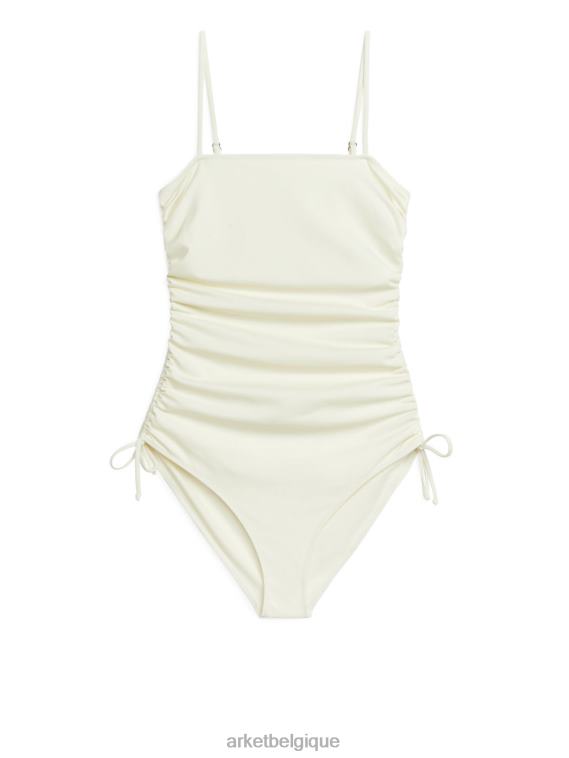 ARKET maillot de bain froncé femmes blanc T46DR588 vêtements