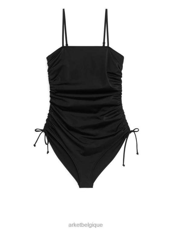 ARKET maillot de bain froncé femmes noir T46DR582 vêtements
