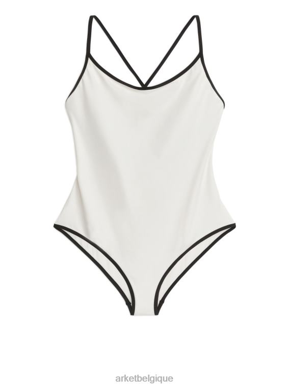 ARKET maillot de bain mat femmes blanc cassé/noir T46DR584 vêtements