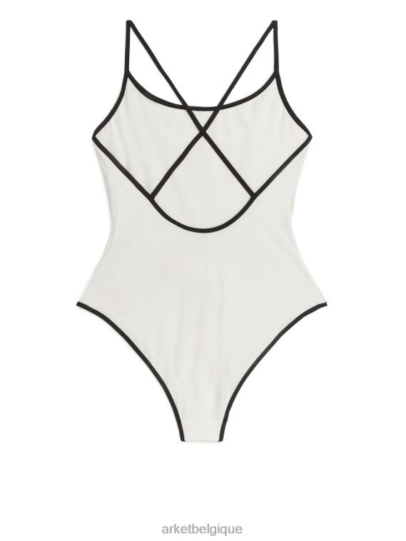 ARKET maillot de bain mat femmes blanc cassé/noir T46DR584 vêtements